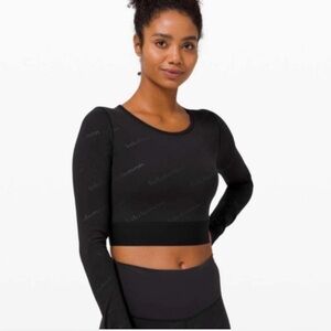 lululemon athletica Black Long Sleeve Crop Top